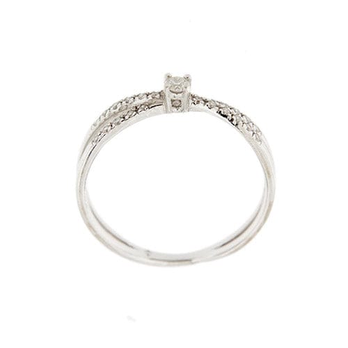 Bague 55 Mauboussin Al bivio - Bague double anneau en or blanc 18 carats et diamants 58 Facettes 38611