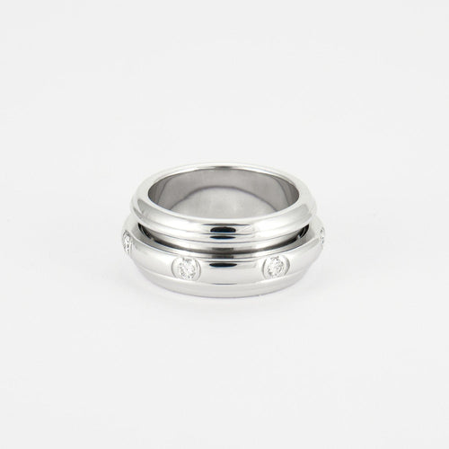 Bague 49 PIAGET - Large Bague Possession 7 Diamants sertis sur or blanc 58 Facettes DV0106-1
