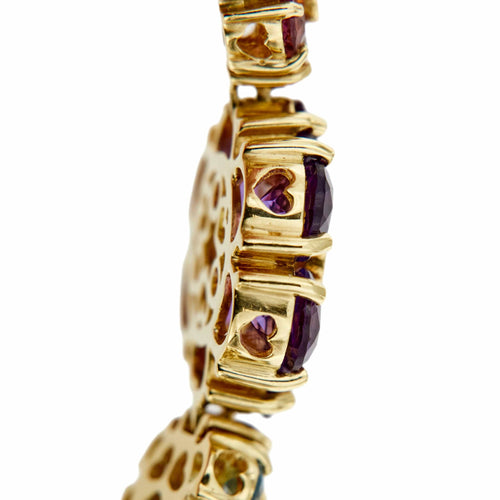 Bracelet Pasquale Bruni - Bracelet fleurs en or jaune 18 carats et pierres colorées 58 Facettes 38664