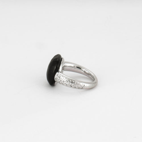 Bague 47 POMELLATO - CAPRI - Bague or gris, Jais et diamants 58 Facettes DV0172-1