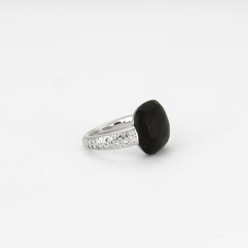 Bague 47 POMELLATO - CAPRI - Bague or gris, Jais et diamants 58 Facettes DV0172-1