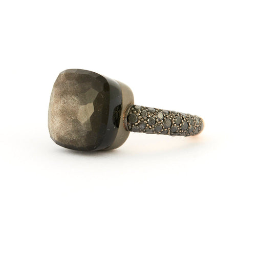 Bague 51 POMELLATO- Bague NUDO MAXI Obsidienne Diamants 58 Facettes DV0343-16