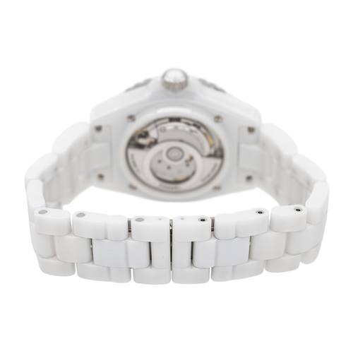 Montre Chanel J12 - Montre en céramique blanche à index diamants 58 Facettes 3883327CN