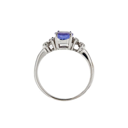 Bague Bague en or blanc 18 ct avec tanzanite et diamants 58 Facettes 38890