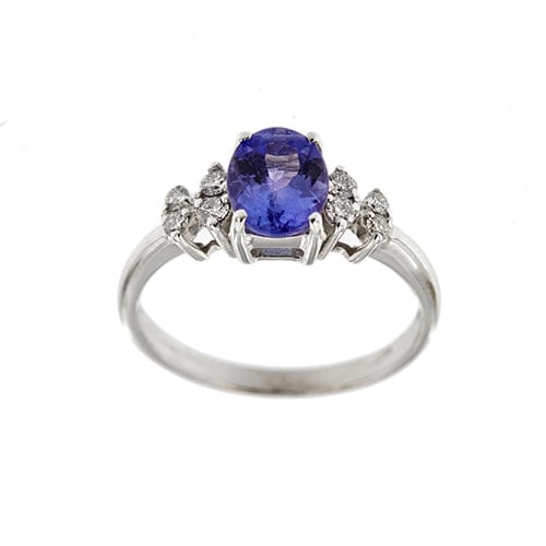 Bague Bague en or blanc 18 ct avec tanzanite et diamants 58 Facettes 38890