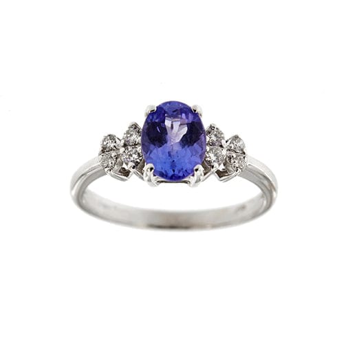 Bague Bague en or blanc 18 ct avec tanzanite et diamants 58 Facettes 38890