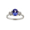 Bague Bague en or blanc 18 ct avec tanzanite et diamants 58 Facettes 38890