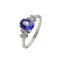 Bague Bague en or blanc 18 ct avec tanzanite et diamants 58 Facettes 38890
