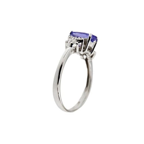 Bague Bague en or blanc 18 ct avec tanzanite et diamants 58 Facettes 38890