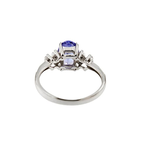 Bague Bague en or blanc 18 ct avec tanzanite et diamants 58 Facettes 38890