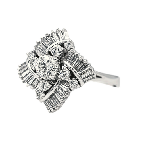 Bague 55 Bague Or blanc Diamant 58 Facettes 3904032CN