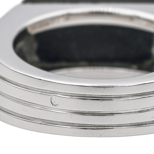 Bague 60 Boucheron Godron - Bague en or blanc et onyx 58 Facettes 3904034CN