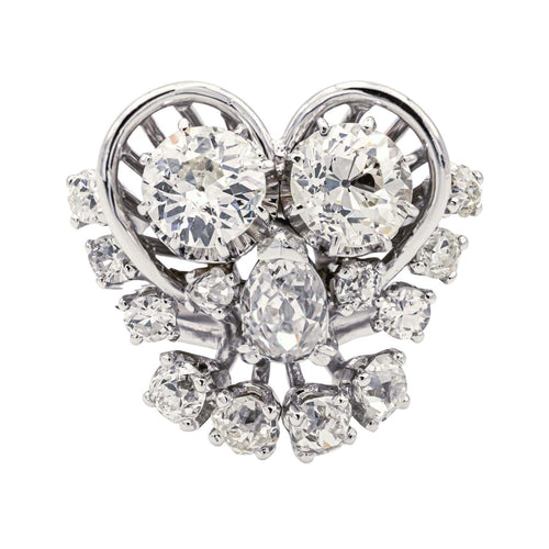 Bague 49 Bague cocktail Art déco en or blanc 18 carats et diamants 58 Facettes 3904852CN