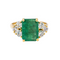 Bague 46 Bague en or jaune 18 carats avec émeraude et diamants 58 Facettes 3905083CN