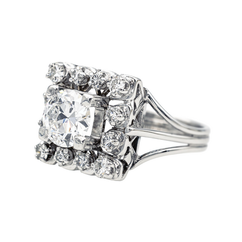 Bague 53 Bague en or blanc 18 carats avec diamants taille ancienne 58 Facettes 3905087CN