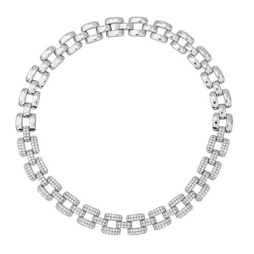 Collier Collier en or blanc 18 carats serti de diamants 58 Facettes 3907072CN