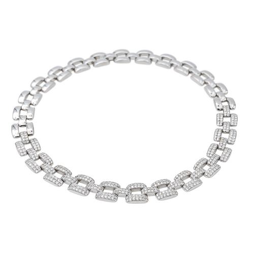 Collier Collier en or blanc 18 carats serti de diamants 58 Facettes 3907072CN