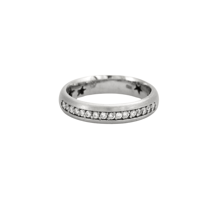 Bague 54 STERN - Anneau en Or Gris et Diamants 58 Facettes DV0433-3