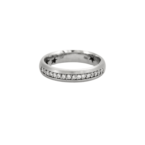 Bague 54 STERN - Anneau en Or Gris et Diamants 58 Facettes DV0433-3-54