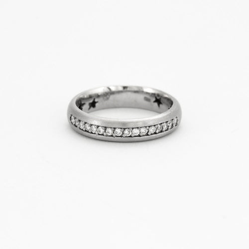 Bague 54 STERN - Anneau en Or Gris et Diamants 58 Facettes DV0433-3-54