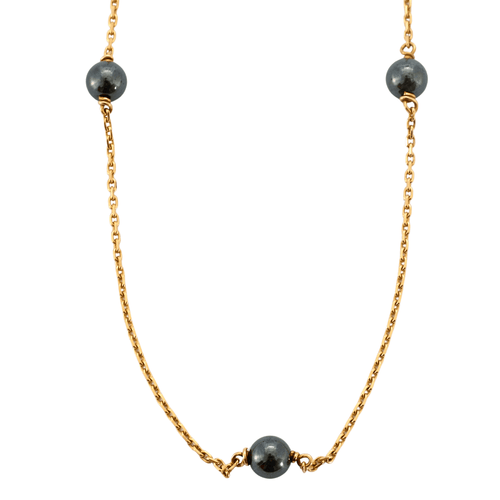 Collier Collier Perles D'hématite Or Jaune 58 Facettes DV0222-22