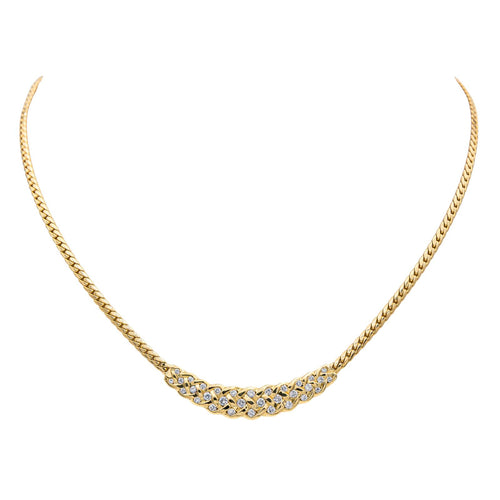 Collier Collier en or jaune 18 carats serti de diamants taille brillant 58 Facettes 3951645CN