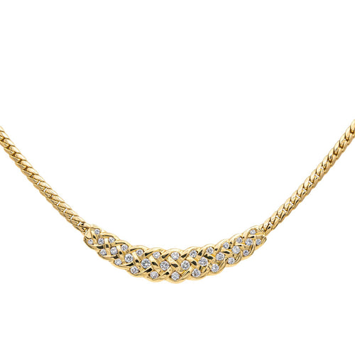 Collier Collier en or jaune 18 carats serti de diamants taille brillant 58 Facettes 3951645CN