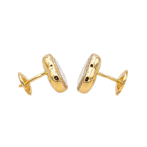 Boucles d'oreilles Chopard Happy Diamonds Icons - Boucles d’oreilles puces en or jaune et diamants 58 Facettes 3951646CN