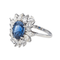Bague 53 Bague pompadour en or blanc avec saphir et diamants 58 Facettes 3951650CN