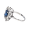 Bague 53 Bague pompadour en or blanc avec saphir et diamants 58 Facettes 3951650CN