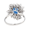 Bague 53 Bague pompadour en or blanc avec saphir et diamants 58 Facettes 3951650CN