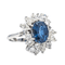 Bague 53 Bague pompadour en or blanc avec saphir et diamants 58 Facettes 3951650CN