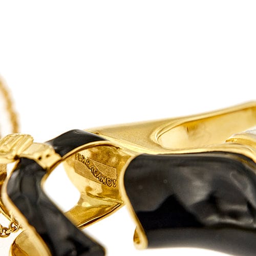 Collier Salvatore Ferragamo New Renaissance - Collier long 81 cm en or jaune 18 carats 58 Facettes 39527