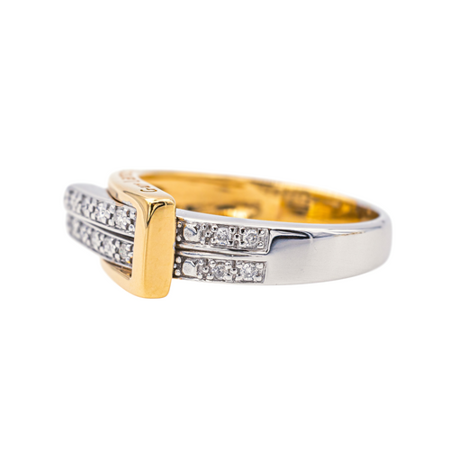 Bague 57 Guy Laroche - Bague en or jaune et blanc 18 carats et diamants 58 Facettes 3956321CN