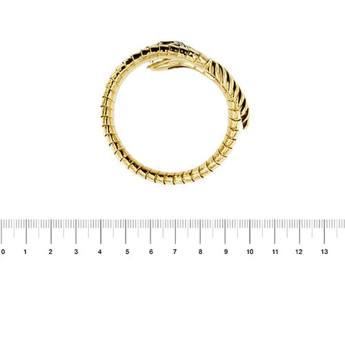 Bracelet Bracelet serpent rigide contrarié en or jaune 18 kt et diamants 58 Facettes 39752