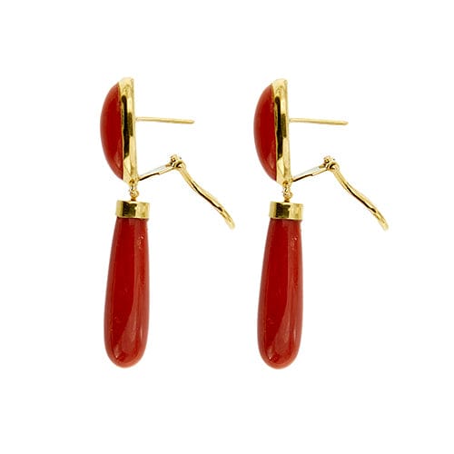 Boucles d'oreilles Boucles d’oreilles - Corail en or jaune 18 ct 58 Facettes 39773
