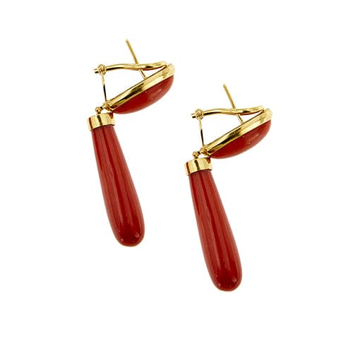 Boucles d'oreilles Boucles d’oreilles - Corail en or jaune 18 ct 58 Facettes 39773