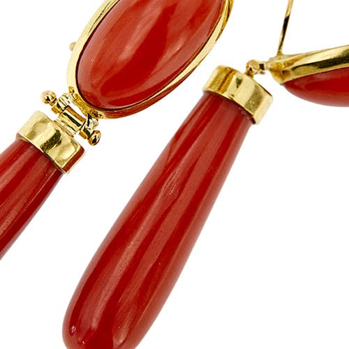 Boucles d'oreilles Boucles d’oreilles - Corail en or jaune 18 ct 58 Facettes 39773