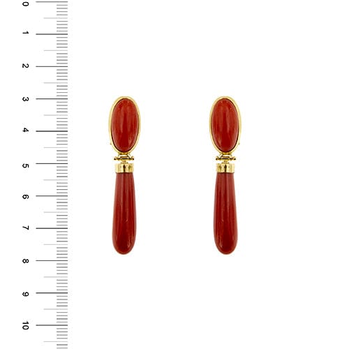 Boucles d'oreilles Boucles d’oreilles - Corail en or jaune 18 ct 58 Facettes 39773