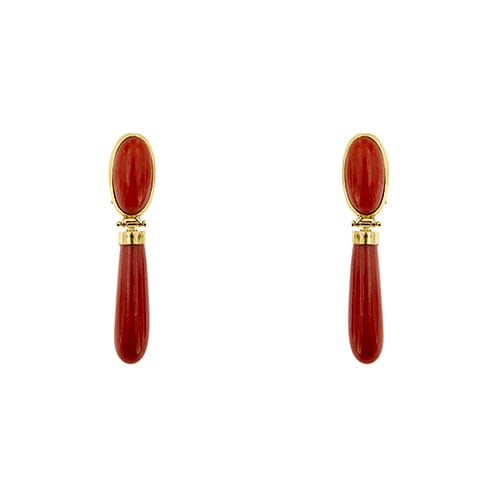 Boucles d'oreilles Boucles d’oreilles - Corail en or jaune 18 ct 58 Facettes 39773
