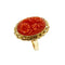 Bague Bague camée ovale floral en or jaune 18 ct avec corail 58 Facettes 39794