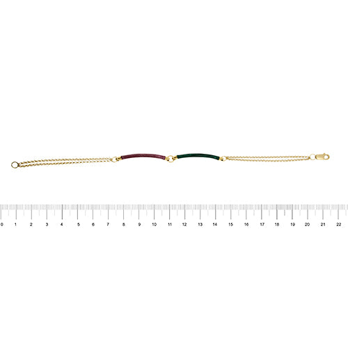 Bracelet Bracelet à segments émaillés en or jaune 18 ct 58 Facettes 39832