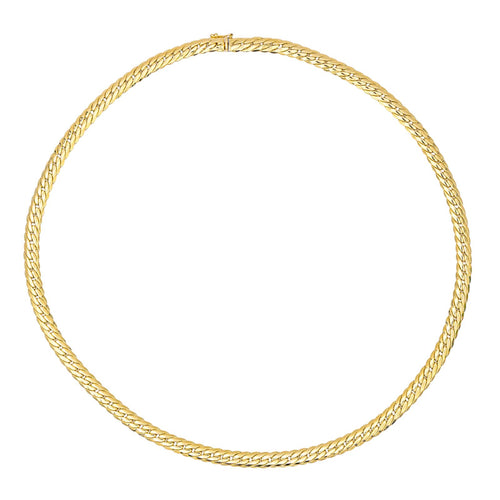 Collier Collier chaîne maille anglaise en or jaune et blanc 18 carats 58 Facettes 3995436CN