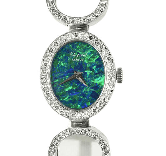 Montre CHOPARD - Montre vintage or blanc opale et diamants 58 Facettes