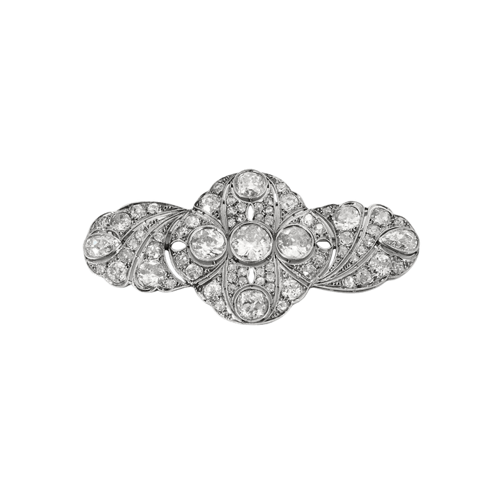 Broche Broche Art Déco Platine Diamants 58 Facettes M8744