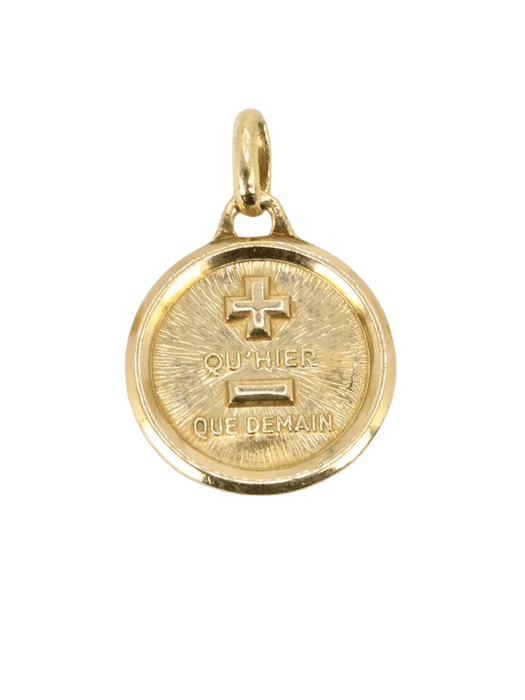 AUGIS - Médaille amour ronde Plus qu'hier moins que demain or jaune 58 Facettes J625