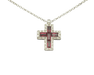 Collier Collier croix avec rubis et diamants 58 Facettes