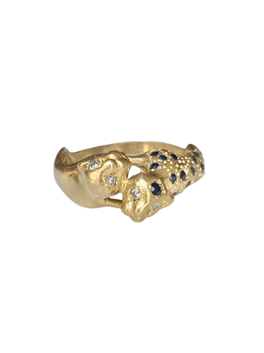 Bague 54 Bague en or jaune saphirs diamants 58 Facettes