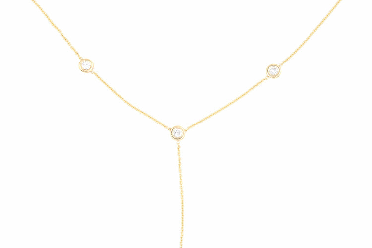 Necklace Tie Necklace in 18k white gold and diamonds 58 Facettes