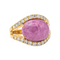 Bague 56 Bague en or jaune 18 carats avec rubis cabochon et diamants 58 Facettes 4002852CN